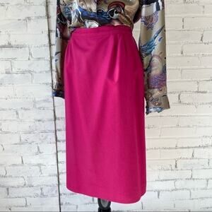 Pendleton Hot Pink Wool Pencil Skirt Waist 30 Lined Business Bachelorette Barbie